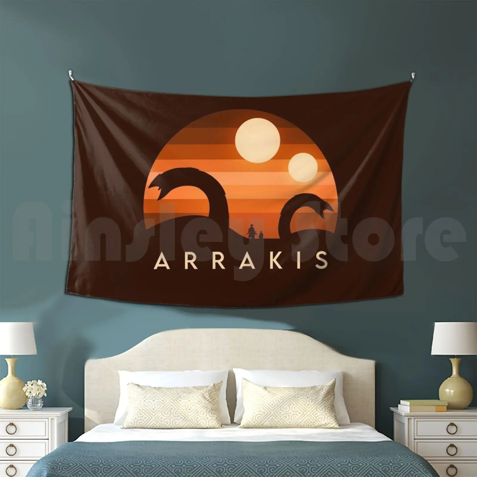 Arrakis V2 Customized Tapestry Atreides Harkonnen Scifi Science Fiction Novel Book Movies Cinema Bird