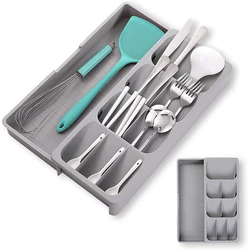 Multipurpose Cutlery Silverware Kitchen Utensil Drawers Organizer Block Holder Knives Forks Spoon Spice Bottle Storage Rack Tray