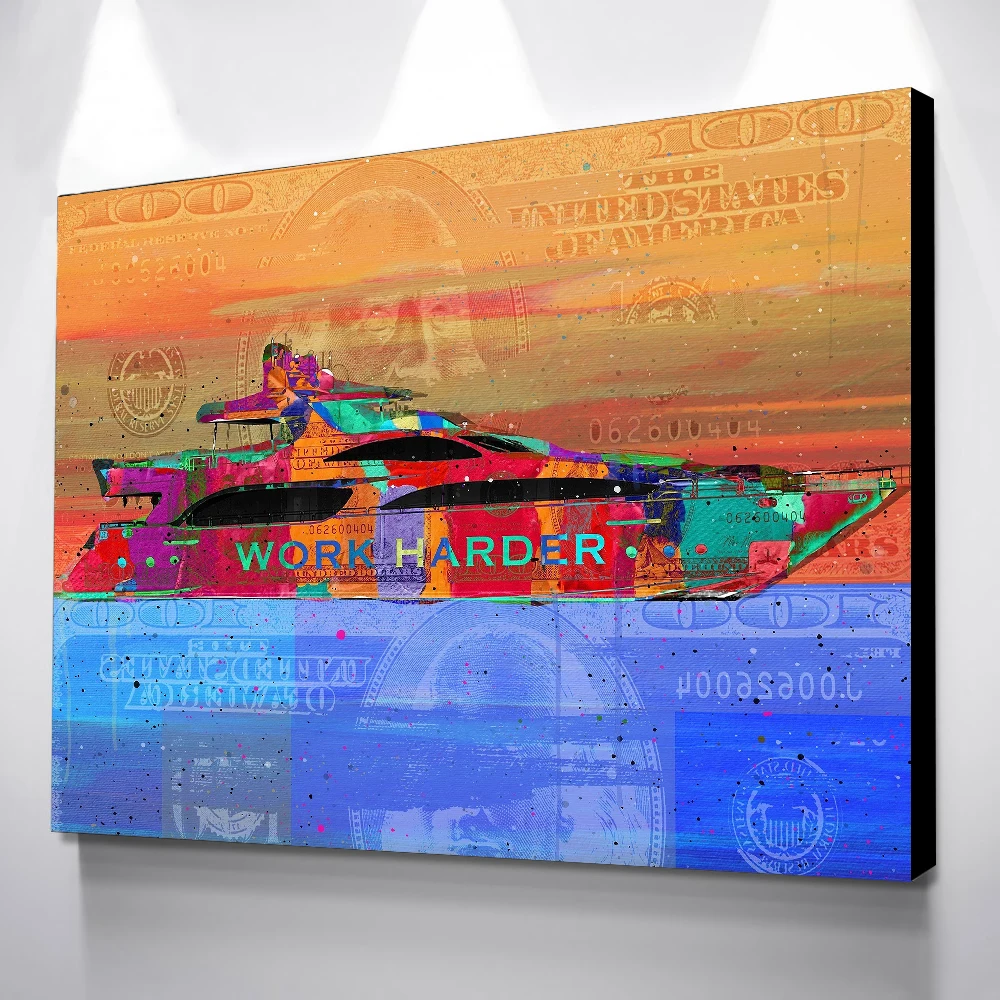 Money yacht Canvas Painting Wall Art Canvas Room Decor Wall Art Cuadros Decoraci N Abstract Art Wall Poster