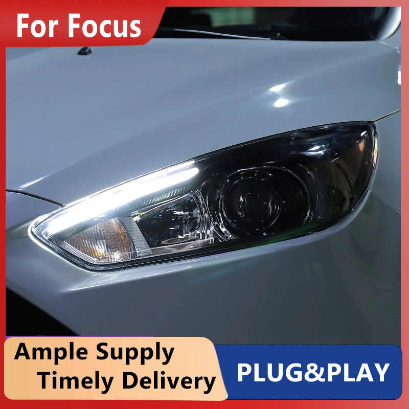 

Cars Headlight For Ford Focus 2015 Headlights LED DRL Running lights Bi-Xenon Beam Fog lights angel eyes Auto levels