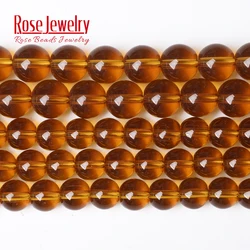 Wholesale Smooth Clear Brown Glass Round Spacer Beads 15