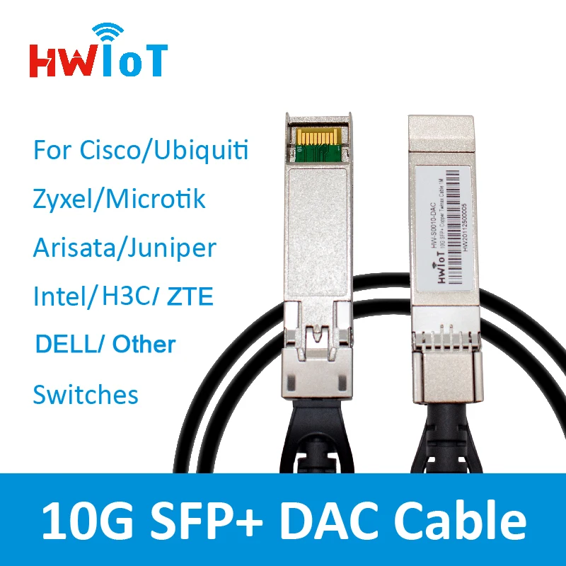 

10G SFP + 0,5 м 1 м 2 м 3 м пассивный медный кабель прямого подключения DAC Twinax 30AWG для Cisco Ubiquiti Zyxel Microtik Arisata