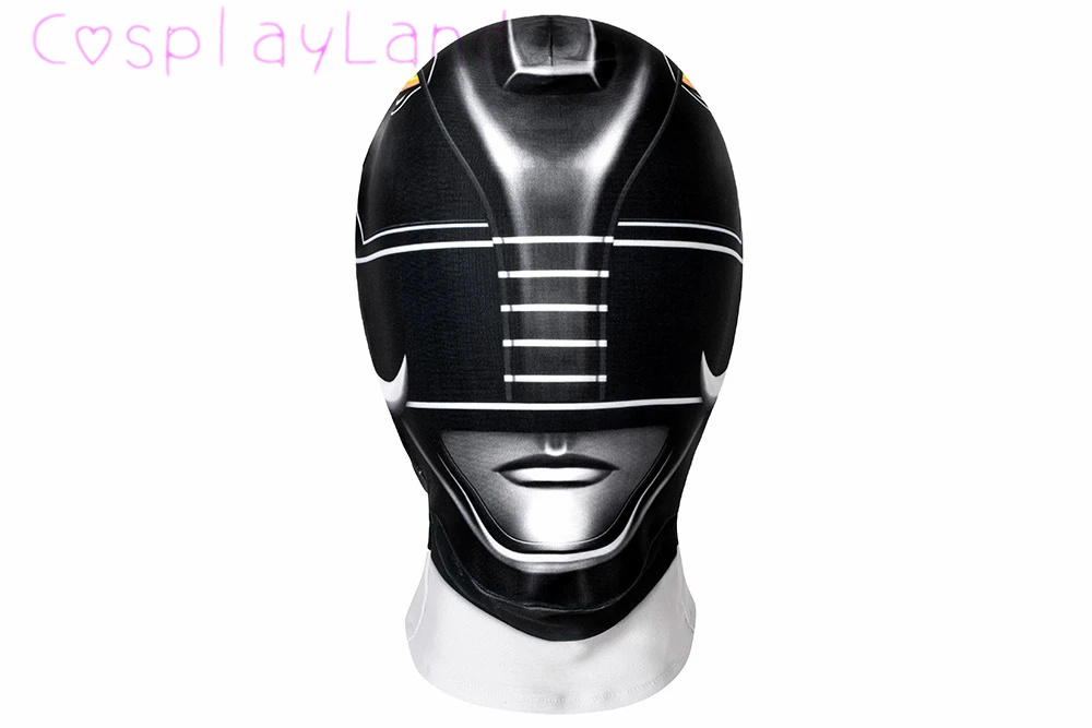 Bambini Black Ranger tuta stampata in 3D bambini Halloween carnevale supereroe Costume Cosplay ragazzi Zentai body Helmet Mask