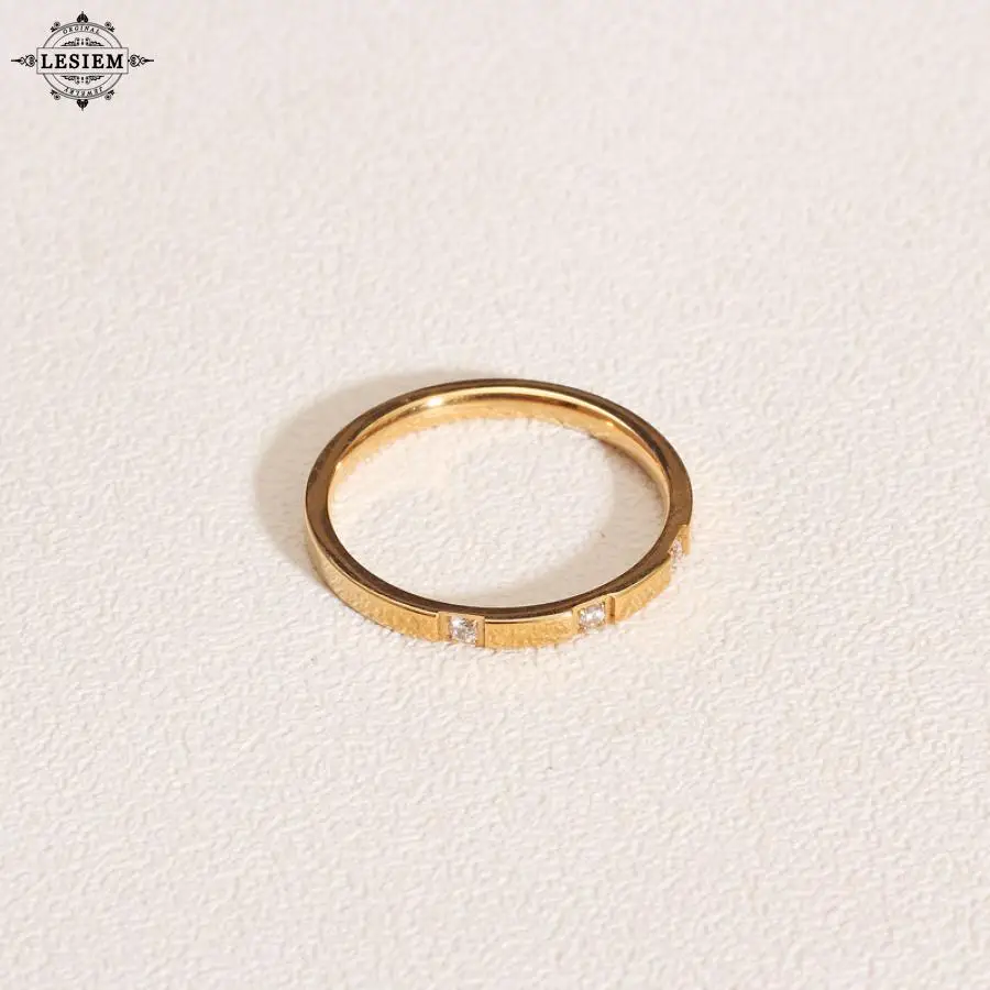 LESIEM NEW!! Gold Vermeil size 6 7 8  ring circular couple ring prices in euros High Quality Jewelry