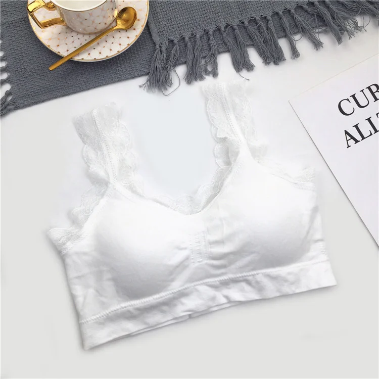 Lencería de encaje Sexy 3D sin costuras, Sujetador deportivo sin espalda, Top sin tirantes, Bralette de realce, ropa interior para mujer, chaleco envuelto para niña