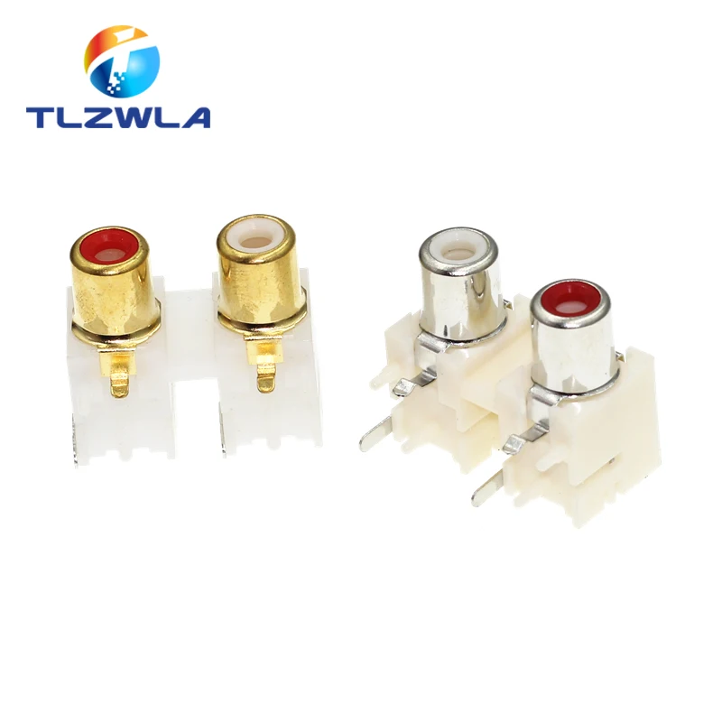5PCS AV2-8.4-12 Gold Plated RCA Core Socket 6 Hole STB TV Plug AV JACK RCA Socket Input Audio And Video Socket AV2 Connector