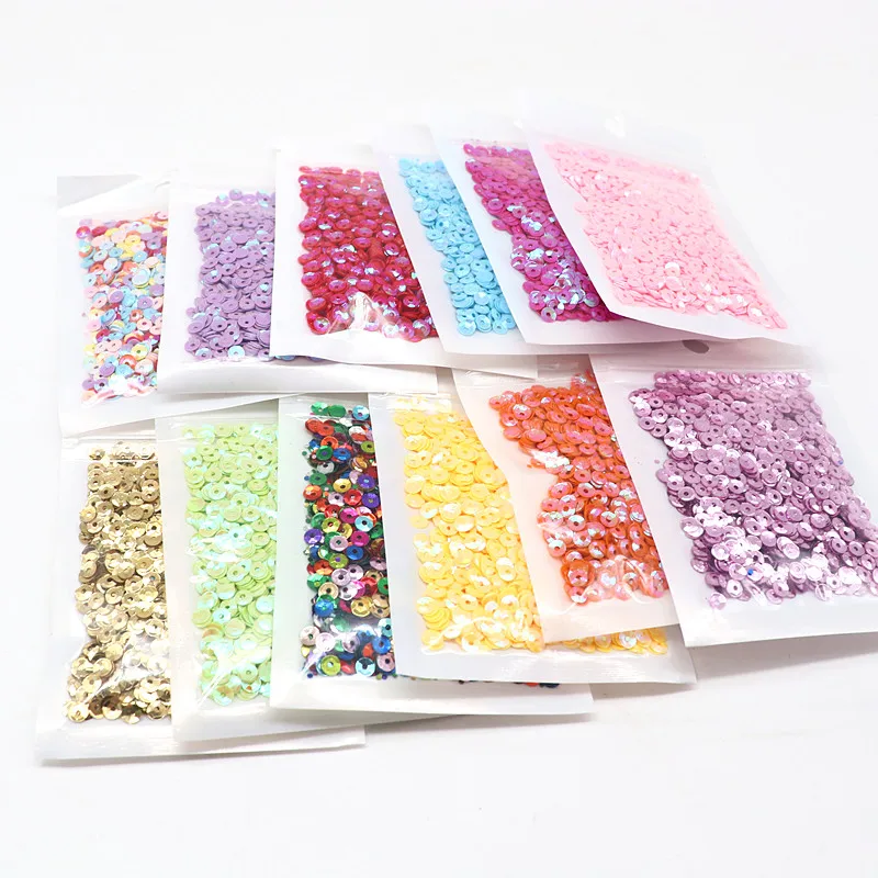 10g Multicolor Sequin Curved Cup Loose PVC Multi-Size 4mm 5mm Sequin Sewing Wedding Crafts Clothing Accessories Beaded Piece