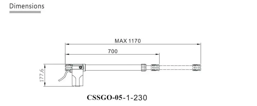 CSSGO-05 230V 110V AC Piston driver actuator Swing gate opener big and Big and powerful motor