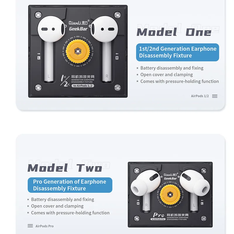 Qianli Earpods Repair Fixture for Airpods 1/2/Pro Opening Alignment Clamp Headphone Battery Disassembly Open the Cover Tools