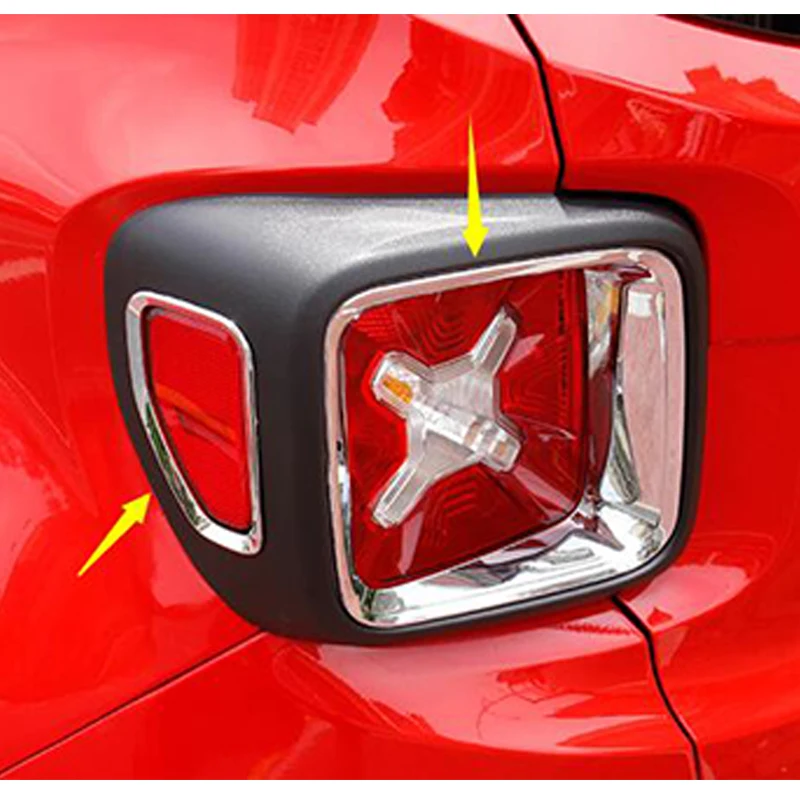 

ABS Chrome For Jeep Renegade 2015 2016 2017 Accessories Auto Rear Lamp Tail Light Cover Trim Car Sticker Styling 4Pcs