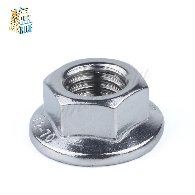 20Pcs DIN6923 M3 M4 M5 M6 M8 304 Stainless Steel Hexagon Flange Nuts Pinking Slip Locking Lock Nut HW015
