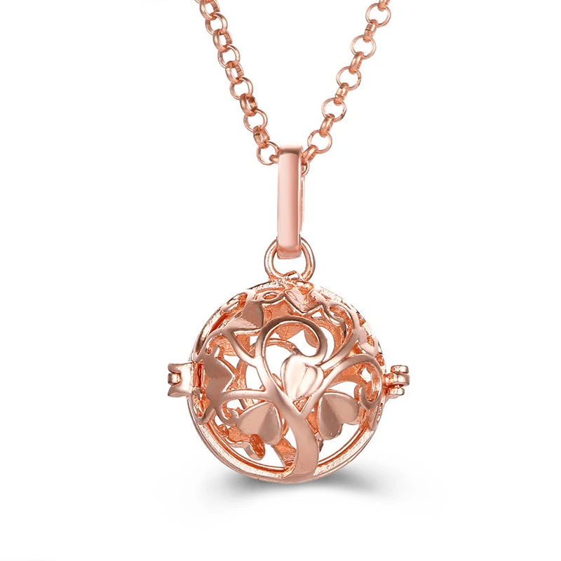 Mexico Style Aroma Pendant 16MM Music Ball Vintage Pregnancy Necklace Perfume Diffuser Lockets For Women Sweater Chain Jewelry
