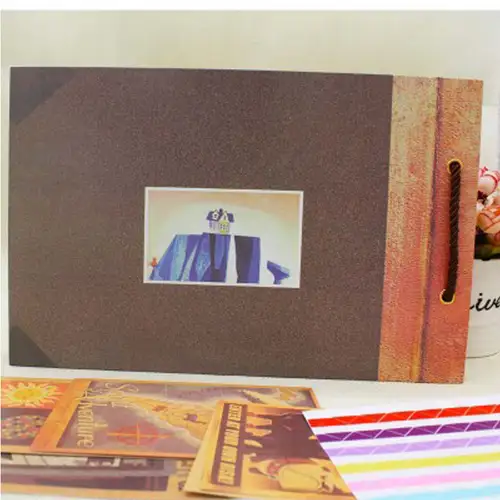 Vintage 20 Pcs 40 Pages Kraft Paper Sheets Card Our My Adventure Book Album Handmade Pixar DIY Photo foto Scrapbook Photo Album - Image 2