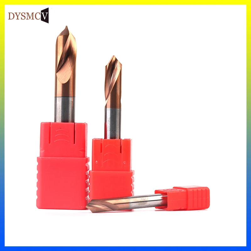 1PCS HRC60  Coated Tungsten Carbide Steel Point Angle 90 Degree Spot Drill Bit for Machining Hole Drill Chamfering Tools