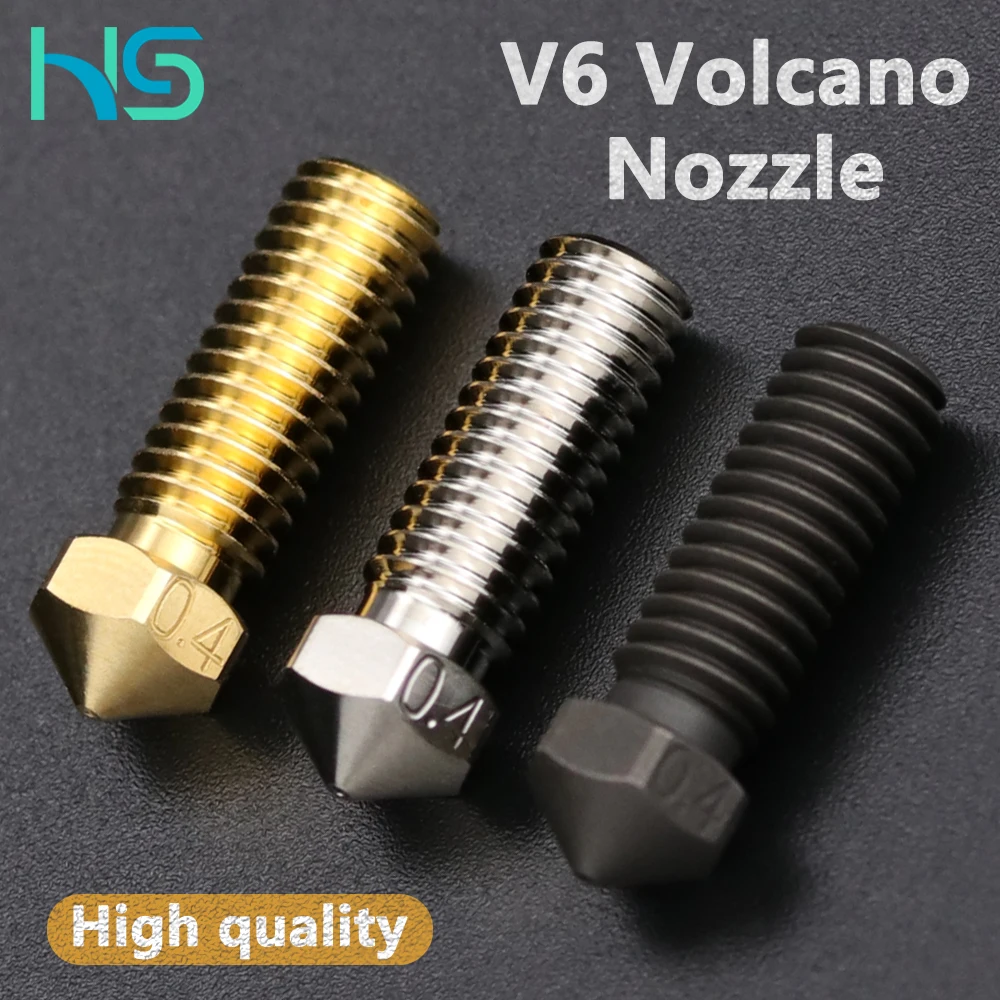 Haldis 3D High Quality V6 Volcano Nozzle Durable Non-stick High Performance M6 Thread For 3D Printers For  Volcano Hotend