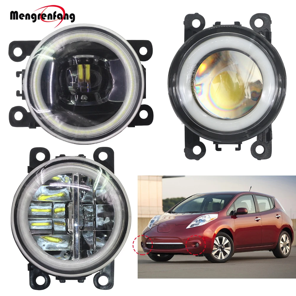 2 Pieces Car Front Fog light LED Halo Ring Angel Eye Daytime Running Lamp DRL For Nissan Leaf 2011 2012 2013 2014 2015 2016 2017