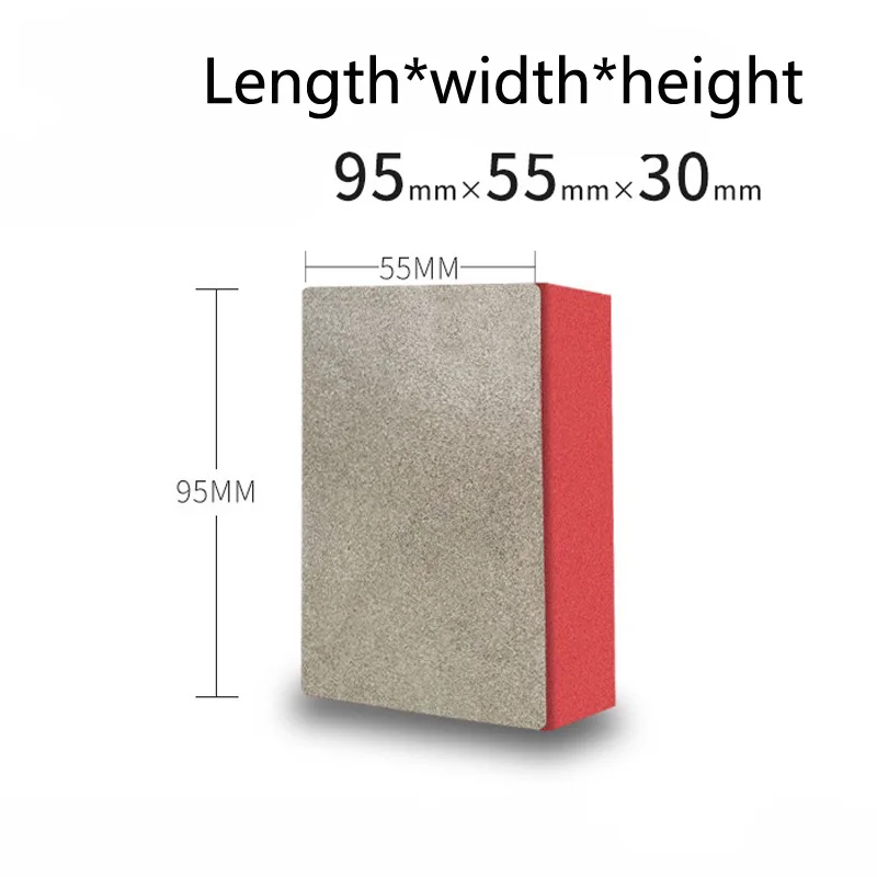 120 Grit Diamond Hand Polishing Pad 95*55*30mm For Ceramic Tile Glass Marble Edge Burr Steel Special-Shaped Rough Surface Grind