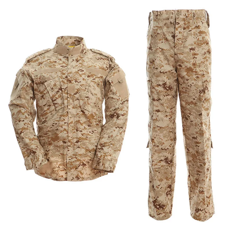 Outdoor Men’s    Uniform Breathable Wear-resistant Camouflage Soldier Clothing Camping Training Jacket Set