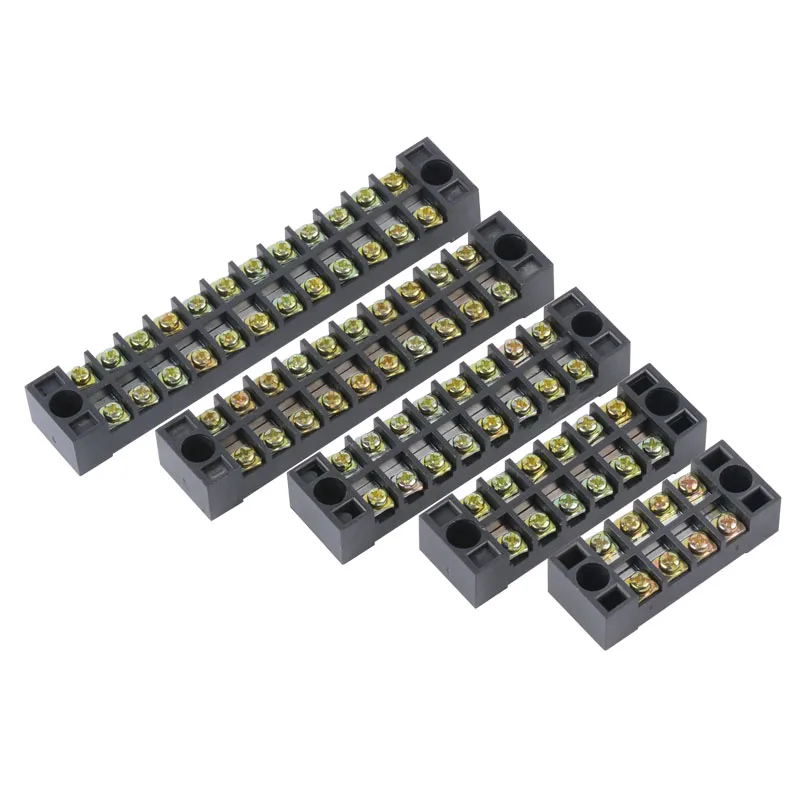 TB-1503/1504/1506/1508/1510/1512 Dual Row Strip Screw Terminal Block 15A 600V Fixed Wiring Board wire connector