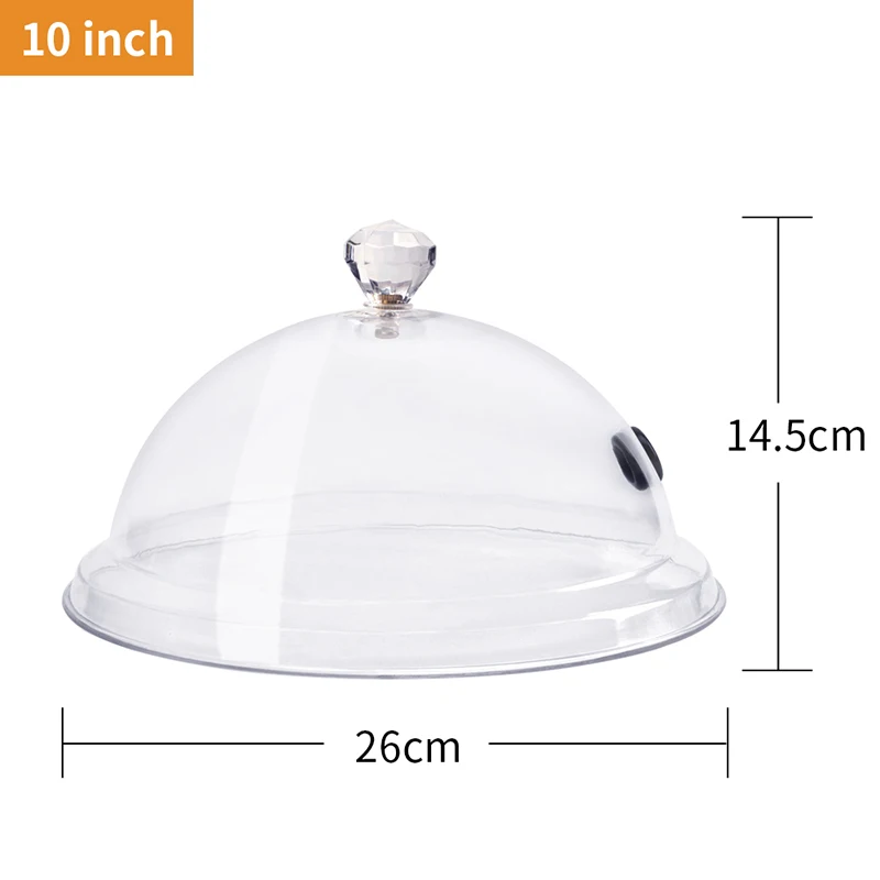 Laimeng  Plastic Smoking Infuser Cloche Lid Dome Cover 8 10 12 inch Specialized Accessory for Smoker Gun Plates Bowls S270
