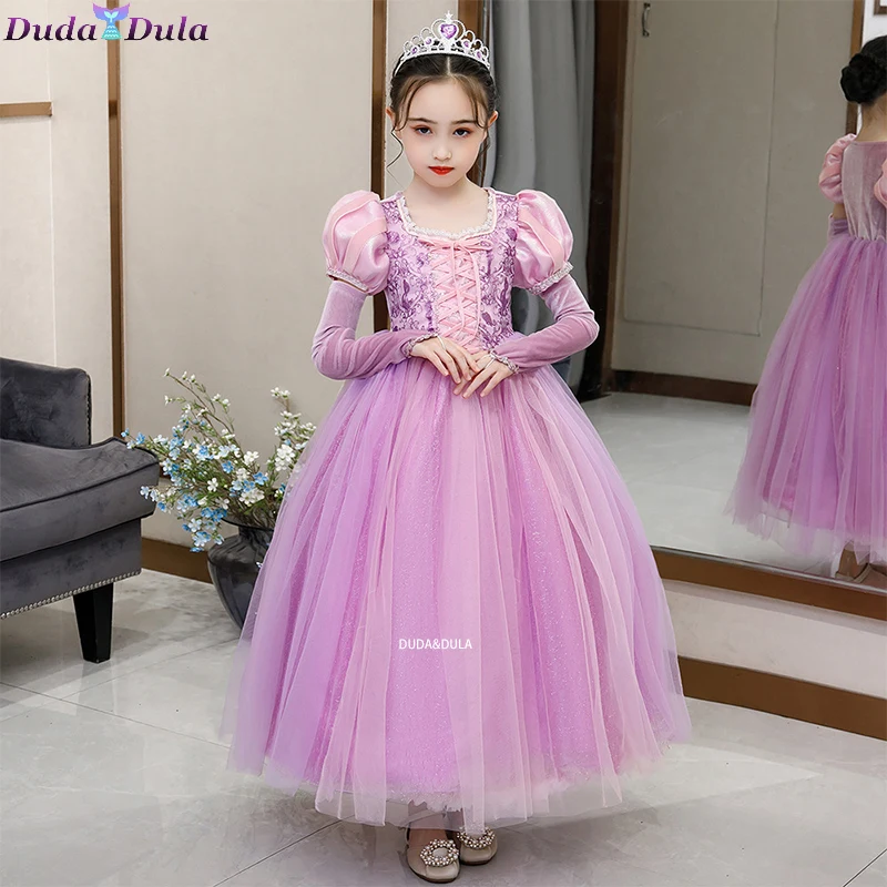 Girls Rapunzel Summer Fancy Princess Costume for Girl Kids Cosplay Sofia Vestidos Gown Halloween Birthday Party Dresses 2-8 Yrs