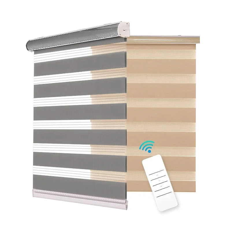 

Custom Tuya Wifi Alexa Zigbee Double Zebra Shade Electric Motorized Zebra Blinds For Automatic Window Blinds