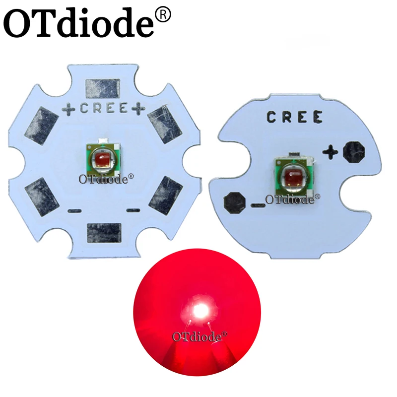 1pcs Original XPE Photo Deep Red 660nm LED Deep Red LED Emitter Didoes on 20mm/16mm/14mm/12mm/8mm PCB