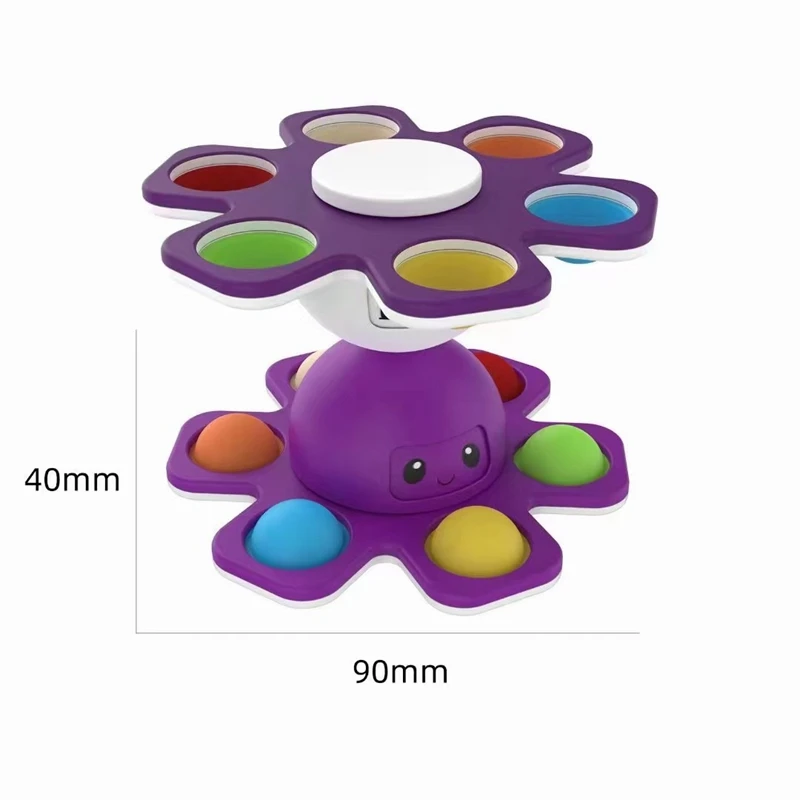 Fidget Toys Autism Stress Relief Silicone Interactive Flip Octopus Face Change Finger Spinner Push Pop Bubble Fidget Toy