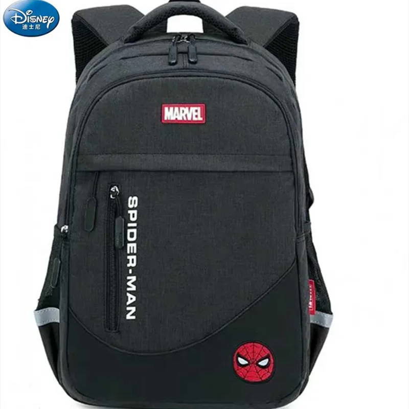 Bolsas escolares Disney de grande capacidade para meninos, bolsa de ombro primária e média do homem-aranha, mochila ortopédica grau 2-6