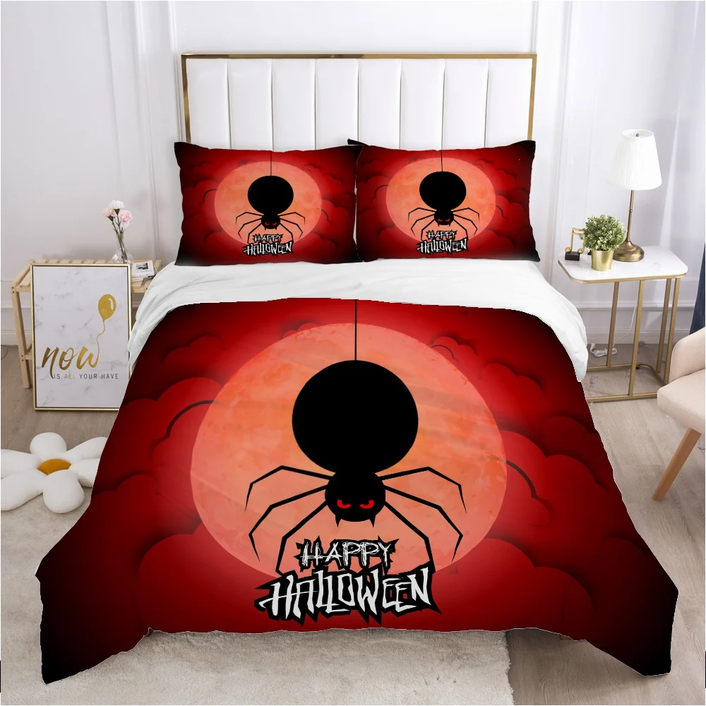 

Cartoon Hallowmas Kids Bedding set for Children baby boy girls Duvet cover set pillow case Bed linens Quilt cover 140X200 spider