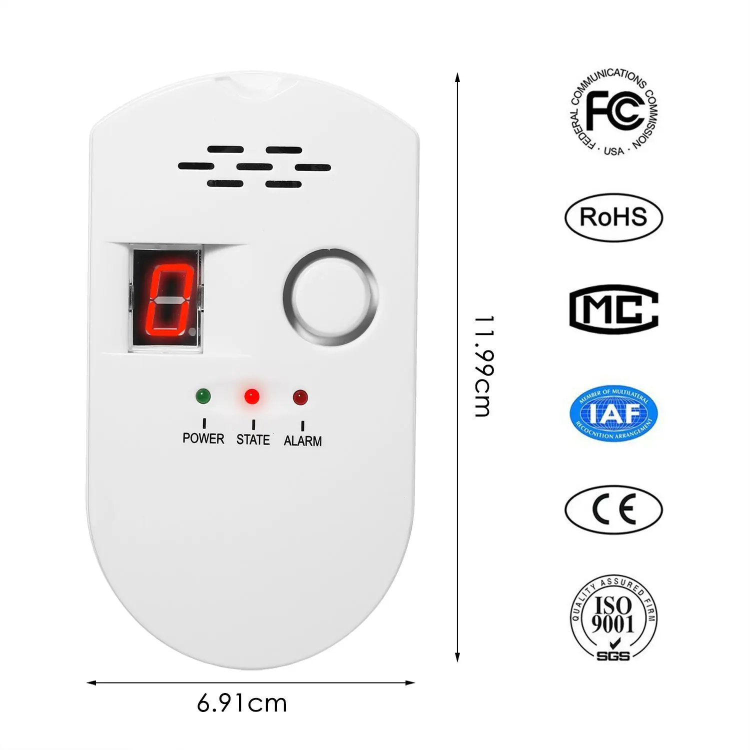 Imagem -04 - Detector de Vazamento de Gás Natural com Display Digital Alarme de Glp Metano de Cozinha Sumring2 102 ue Reino Unido