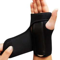 1Pc Nuttig Spalk Verstuikingen Artritis Band Riem Carpaal Tunnel Hand Polssteun Brace Effen Zwart