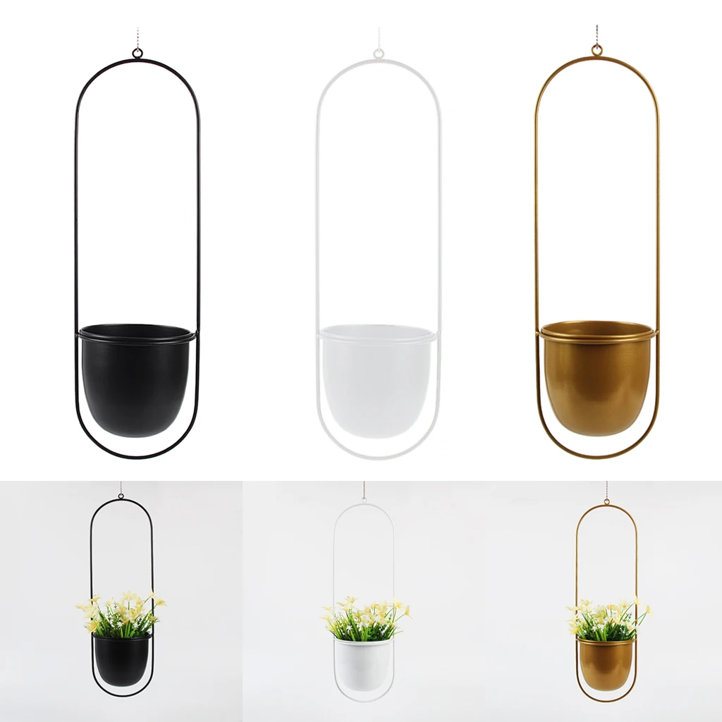 Large Metal Hanging Planters for Outdoor Plants - Hanging Flower Pots Weathered (Round Shape)