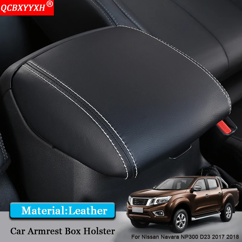 

QCBXYYXH Car Styling Pad Cover Leather Storage Protection Cushion Seat Armrest Box Pads For Nissan Navara NP300 D23 2017 2018