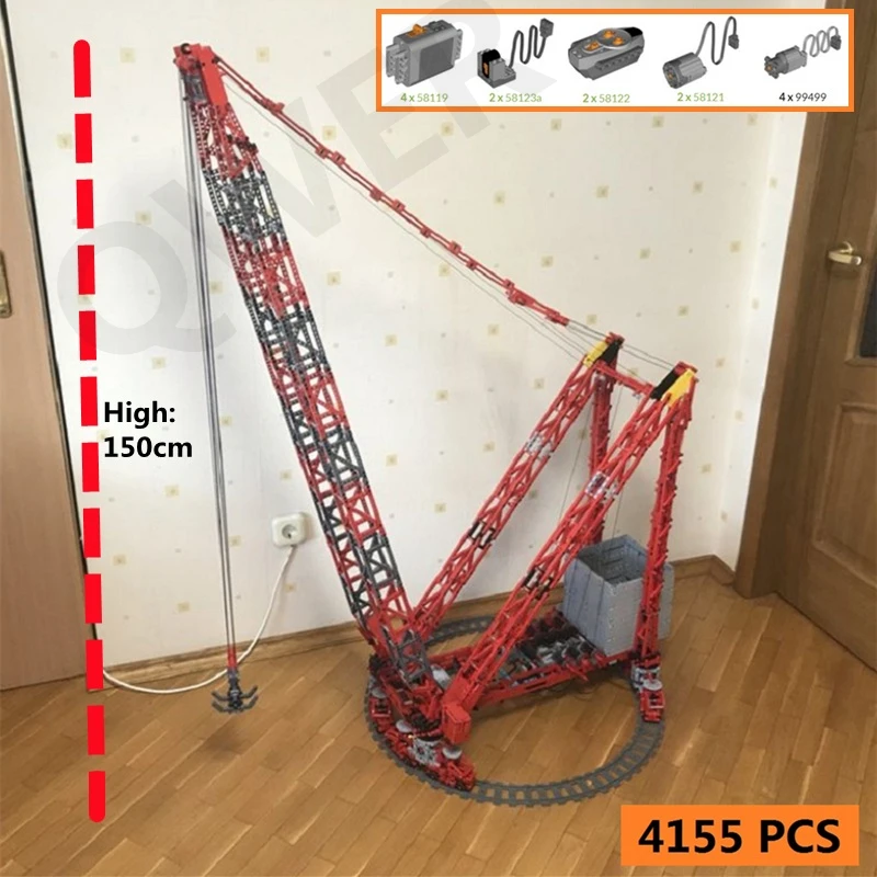 Buildmoc RC Motorized Function Fixed Ring Rail Crane PTC-200-DS SSL Model Bricks MOC-78281 Building Blocks Toys for Kids Gifts