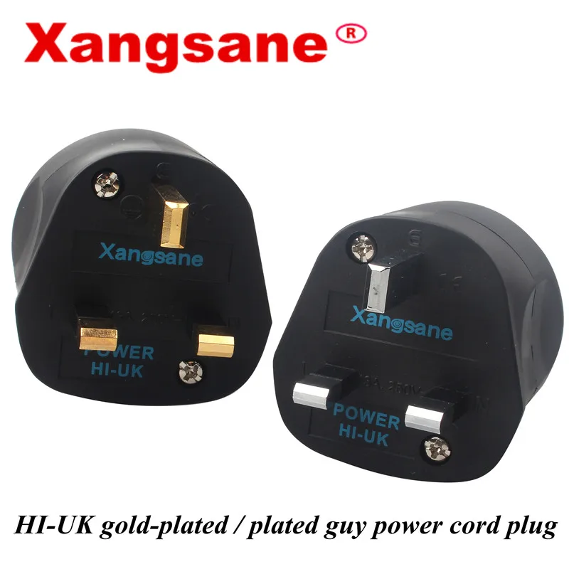 Xangsane pure copper plated with gold/rhodium UK power plug hifi power amplifier wall plug power bus speaker accessories