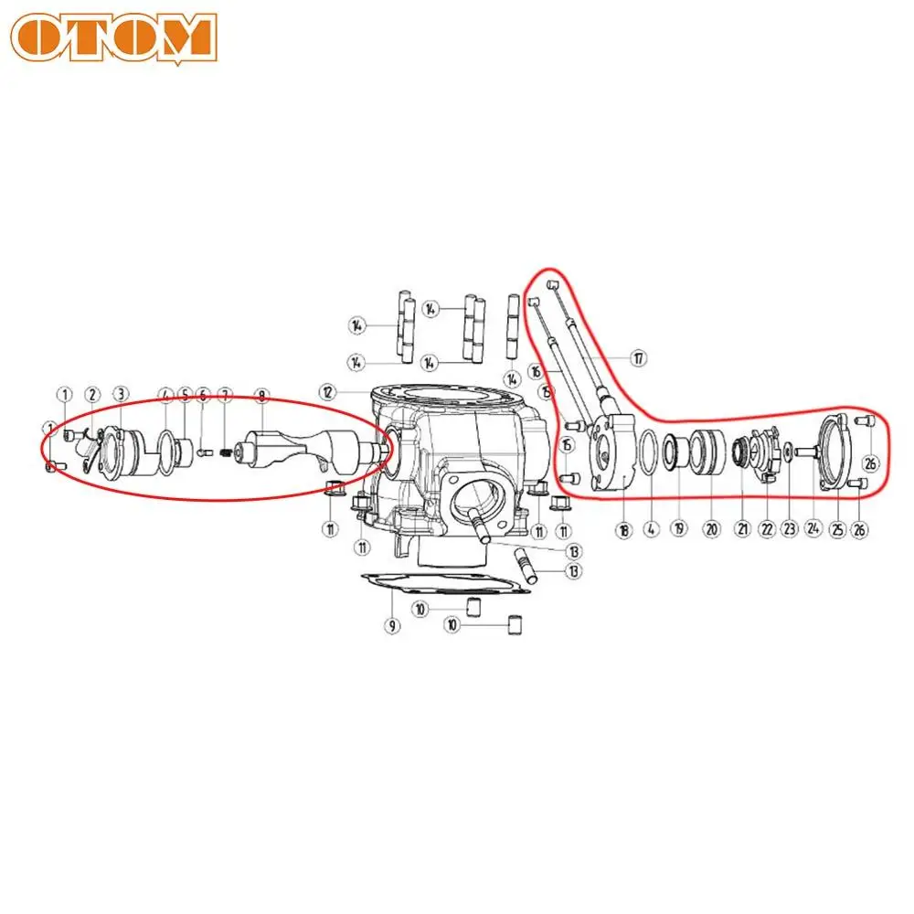 OTOM Exhaust Valve Assembly For YAMAHA DT230 MT250 2 stroke dt 250cc control valves switch cover std parts DT TSE MT