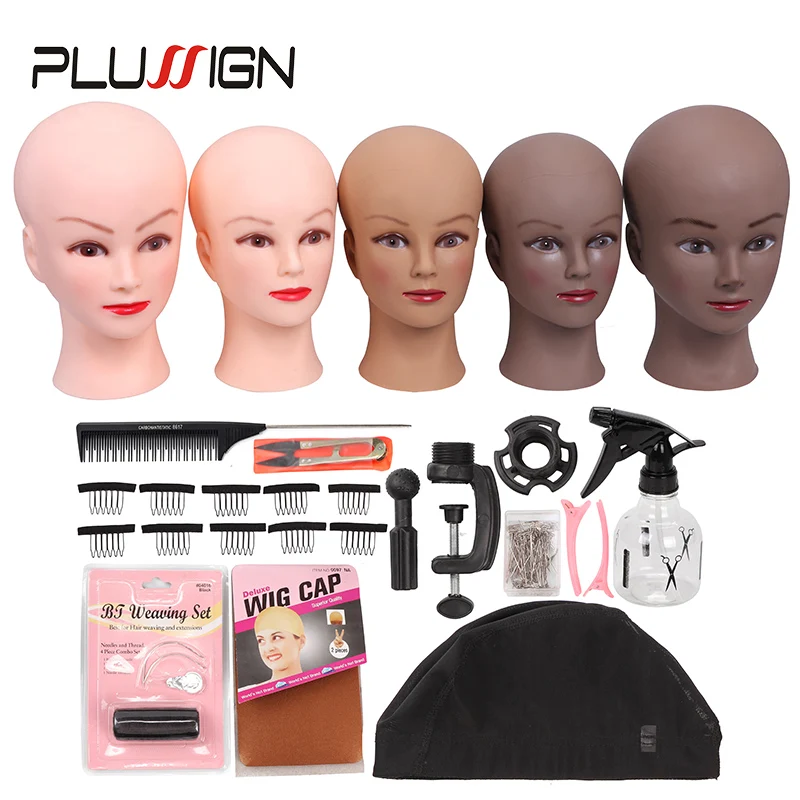 

Plussign Professional Wig Stand With Head T Pins Wig Comb Thread C Needle Wig Making Kit Styling Bald Head With Holder 21Inch