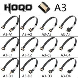 HOQO A3 Cabo FPV micro HDMI-compatible flexible flat cable mini hdmi to hdmi ffc female 20pin 0.5mm fpc for GoPro Raspberry Pi 4