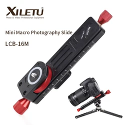 XILETU LCB-16M Mini makro fotografia szyna suwak Tabletop przenośny slajd do aparatu makro fotografia poklatkowa ARCA SWISS