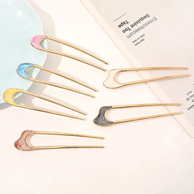 Fashion Hair Stick Hair Clips for Women Colorful Simplicity Metal Hairpin Girls Hair Barrettes Hair Sticks Hair Accessories New