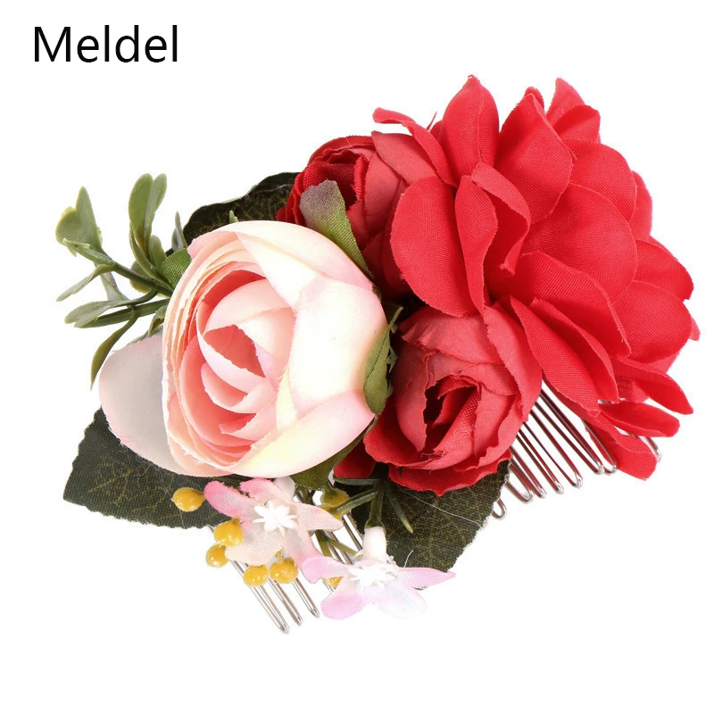 Medel-Accesorios de joyería para boda, tocado de tela para el pelo de novia, flor de 6 colores, accesorios para vestido de tostado, tocado hecho a mano para novia