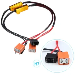 2X  Error Free Canbus  H7 50W 6Ohm Car LED Headlight  DRL Fog  Light  Load Resistor  Wiring Canceller Decoder
