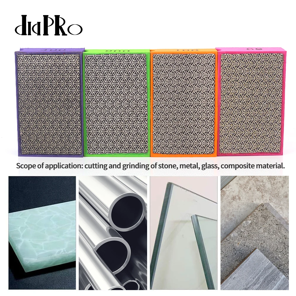 Diamond Hand Polishing Pads Electroplated Diamond Pads Glass Concrete Marble Granite Wet Dry Sandpaper Tool for Sanding Polish