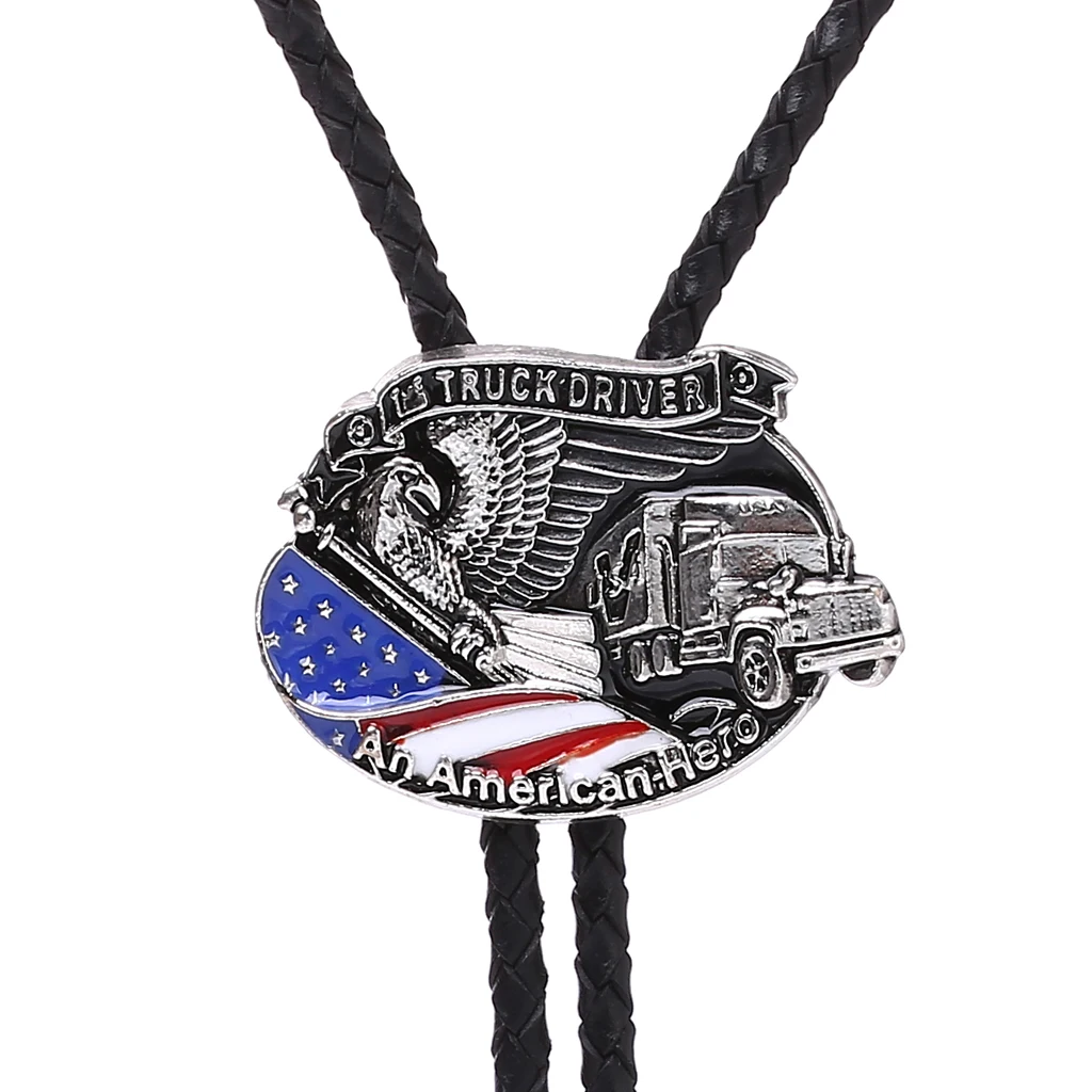 Nieuwe Amerikaanse Eagle Heavy Truck Mechanische Shirt Lederen Touw Bolo Tie Western Cowboy Bolo Tie