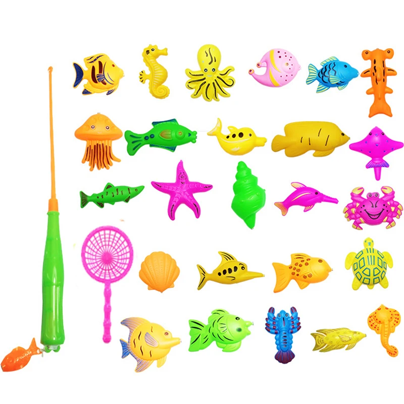 Magnetic Fishing Game Children Boy Girl Fishing Toy Set Suit Water Baby Learning Education Toys Floating Toy Fish Kids Gift Bath