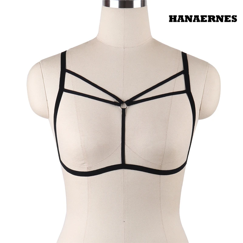 Cheapest Body Cage Bondage Harness Women Sexy BDSM Lingerie Black Body Harness Belt Gothic Crop Tops Cage Bralette Fetish Harnes