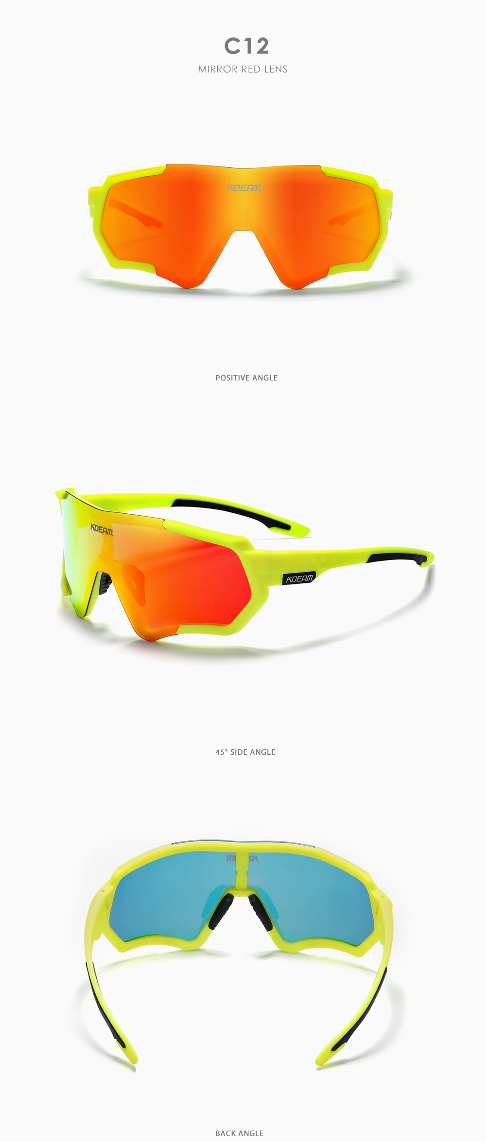 KDEAM Outdoor Sports Herren Sonnenbrille TR90 Polarisierte Sonnenbrille Flash Real Coating Sonnenbrille KD714 CE – Detail 31