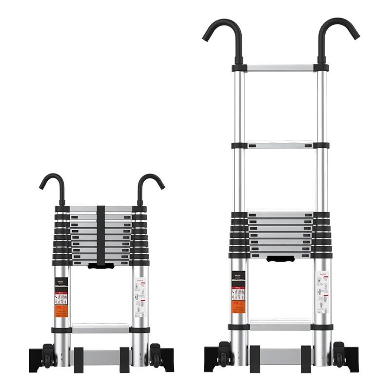 4.7 meters electrical household ladder stairs telescopic ladder folding aluminum alloy engineering lifting hanging ladder