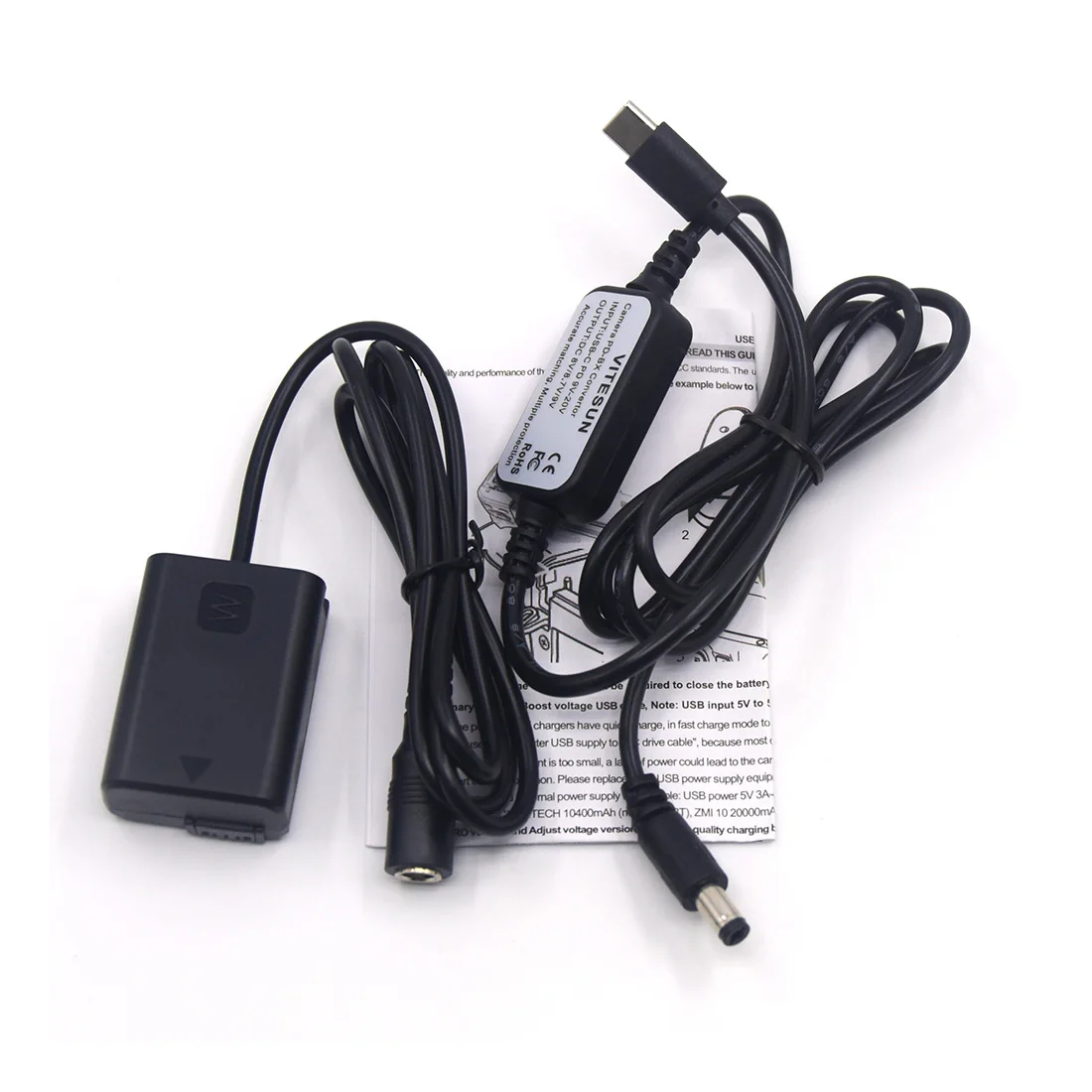 BC-VW1 USB ประเภท C USB-PD Converter DC + NP-FW50แบตเตอรี่ปลอมสำหรับ Sony A7S2 A7 II R RII a7m2 A6300 A6500 A7000 ZV-E10